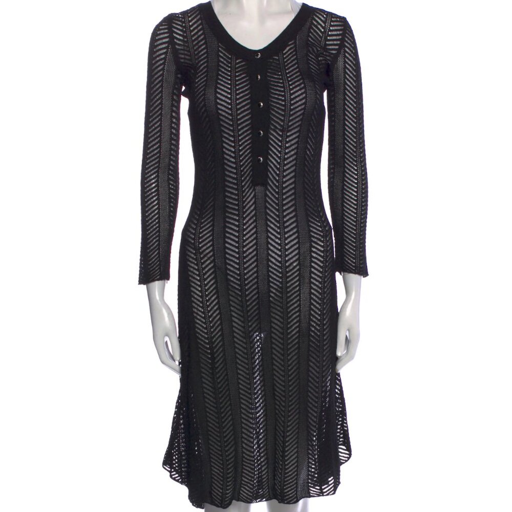 The Kooples Black Lace Sheer Midi Dress Sz S